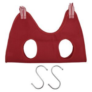 Pet Grooming Hammock Polyester Pet Grooming Tools with Hooks Medium Red
